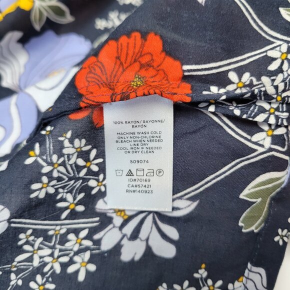 LOFT Outlet Nautical Floral Striped Swimsuit Cover Up / Open Robe  One Size NWT - Picture 7 of 8